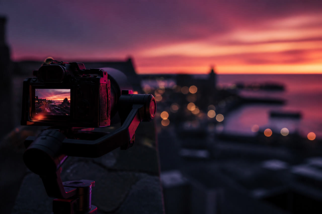 Cinematic video production setup